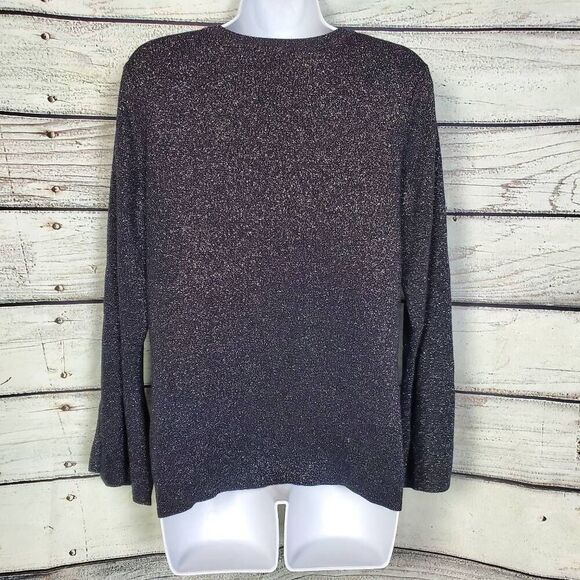 Bob Mackie Wearable Art Black Metallic Long Sleeve Sweater Women’s Medium - Picture 3 of 7